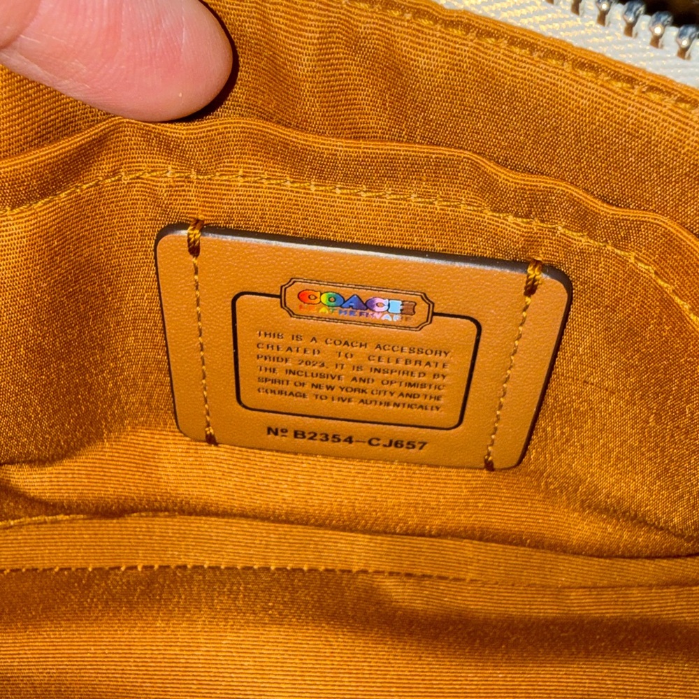 Coach Cream and Brown Rainbow Print Bag - Picture 12 of 17